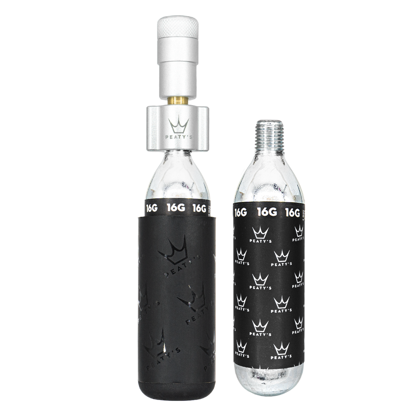 Percutor PEATY'S HOLESHOT ROAD/GRAVEL CO2 + 2 cartuchos roscados Silver CO2 de 16g