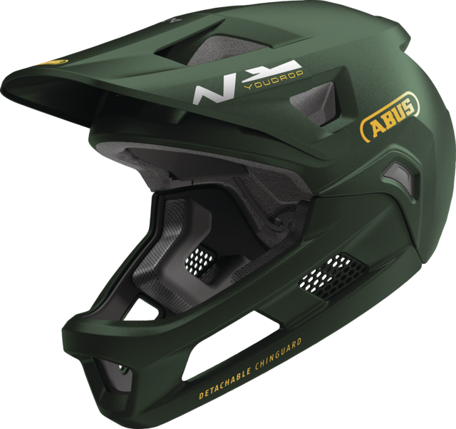 Capacete de BTT ABUS YOUDROP FF Junior Moss Verde