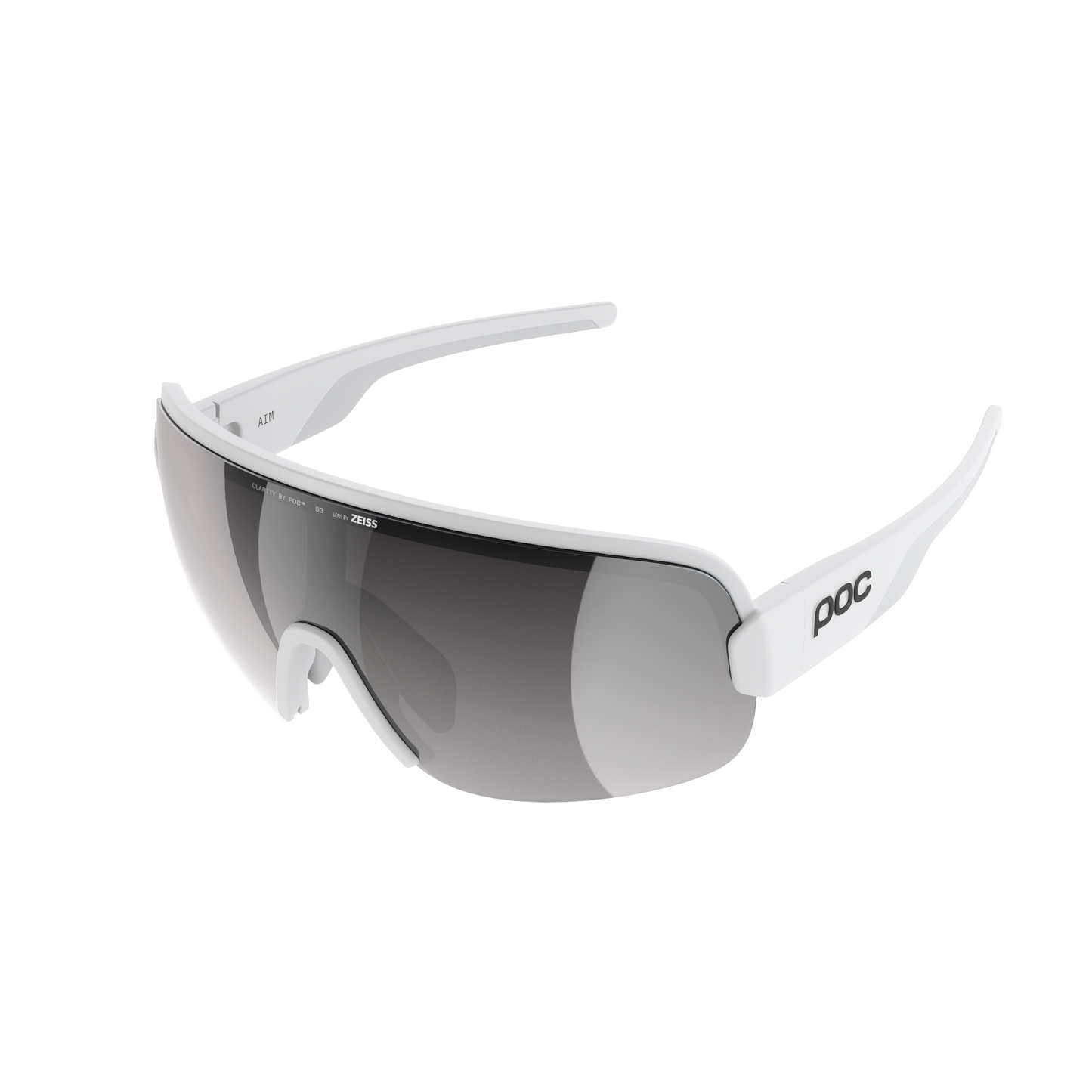 POC AIM Glasses White Clarity Road Lens Sunny Silver
