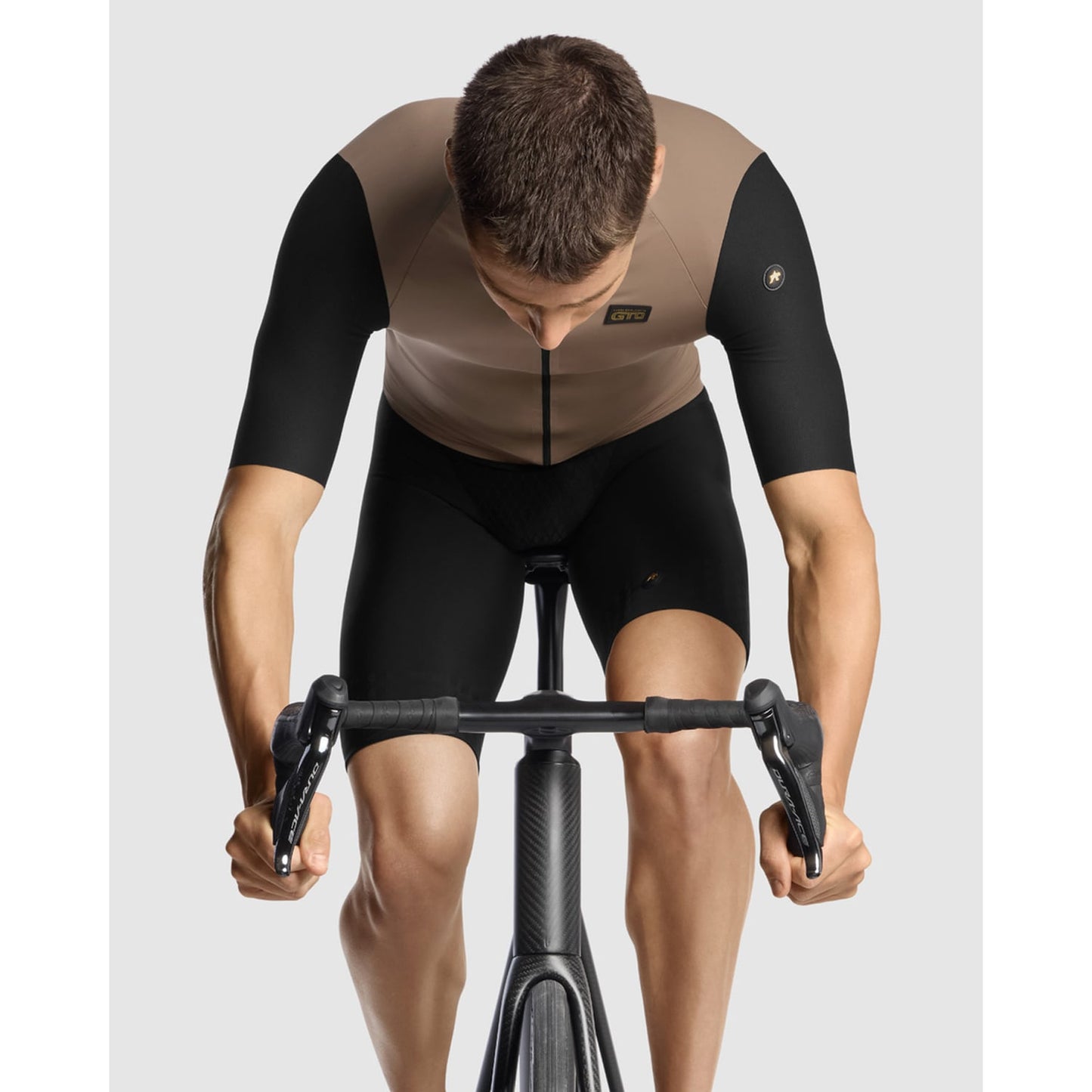 ASSOS EQUIPE RS S11 Camisola de manga curta Preto/Bege