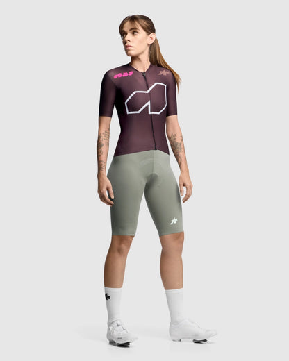Maillot ASSOS DYORA R S11 We are the A Mangas Curtas Mulher Bordô