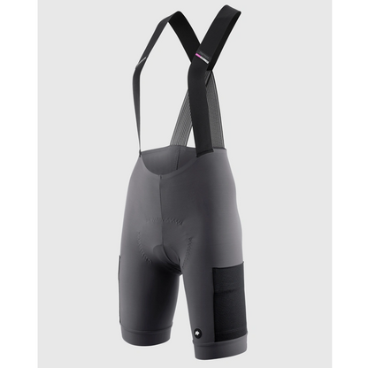 Calção Curto com Bretelles ASSOS TACTICA KIESKAFER T5 GRAVEL Feminino Cinzento