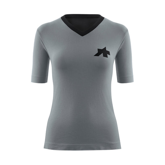 Camisola ASSOS TACTICA TECH T5 de manga curta para mulher, cinzenta