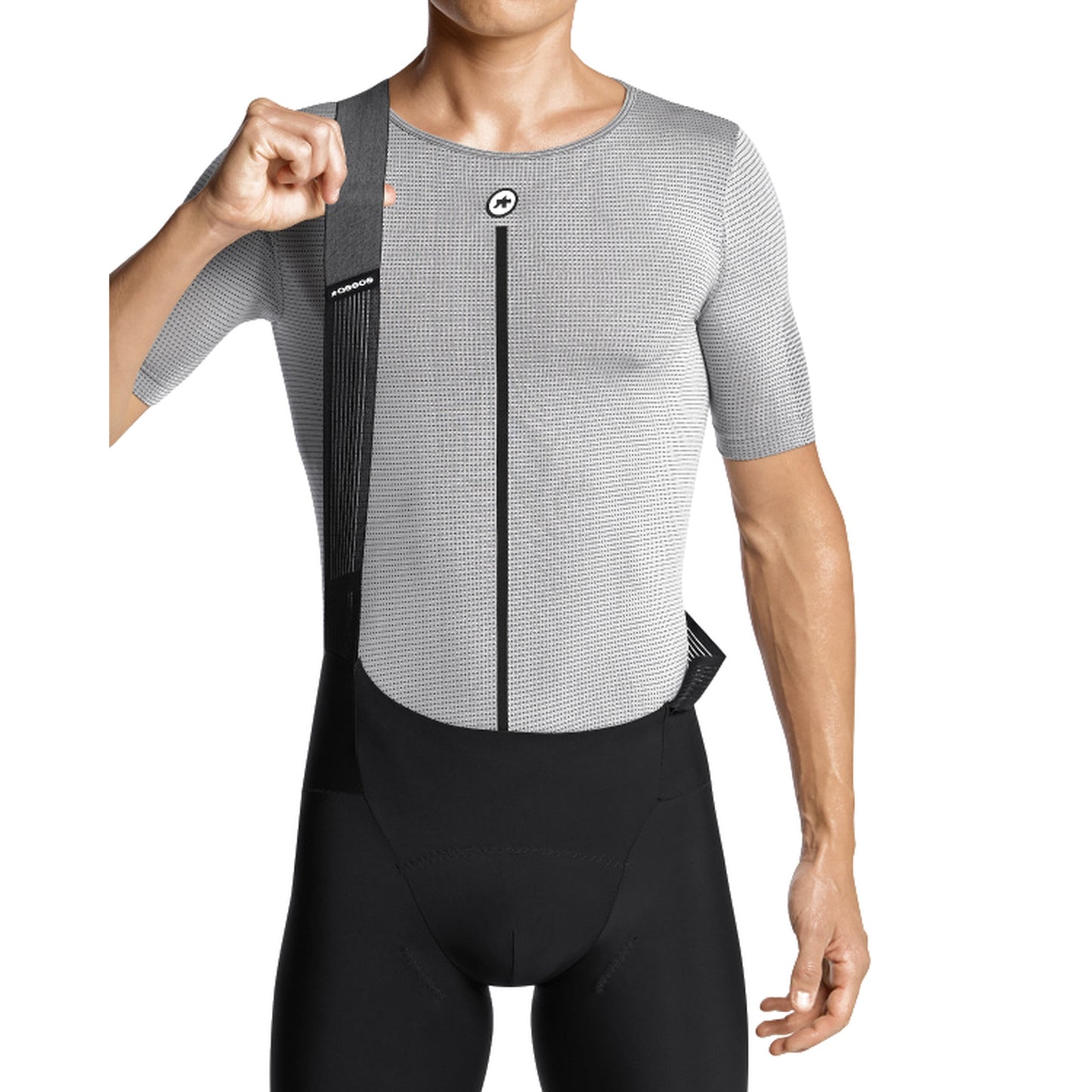 Roupa interior ASSOS NS SKIN LAYER P1 de manga curta, cinzenta