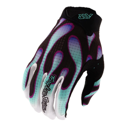 Luvas TROY LEE DESIGNS AIR OVERSPRAY Preto/Real Teal