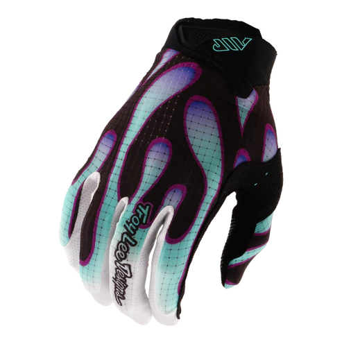 Luvas TROY LEE DESIGNS AIR OVERSPRAY Preto/Petróleo real