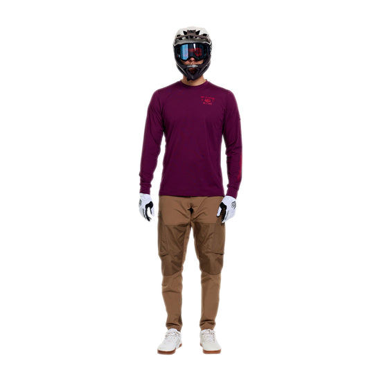 TROY LEE DESIGNS RUCKUS RIDE LOCKDOWN Camisola de manga comprida Sangria