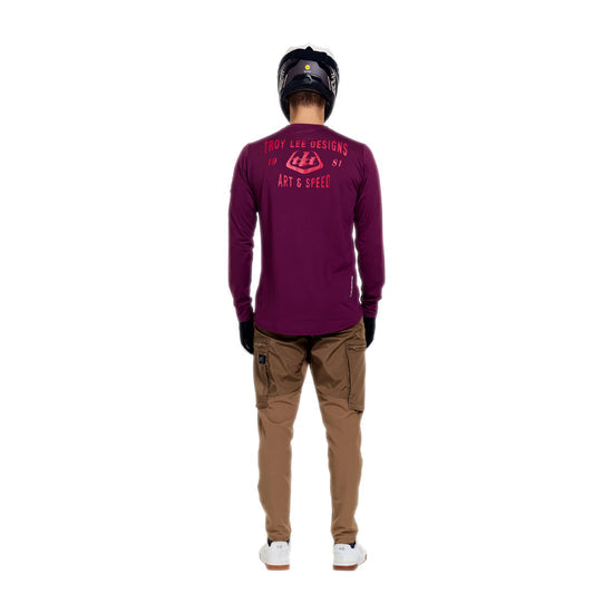 TROY LEE DESIGNS RUCKUS RIDE LOCKDOWN Camisola de manga comprida Sangria