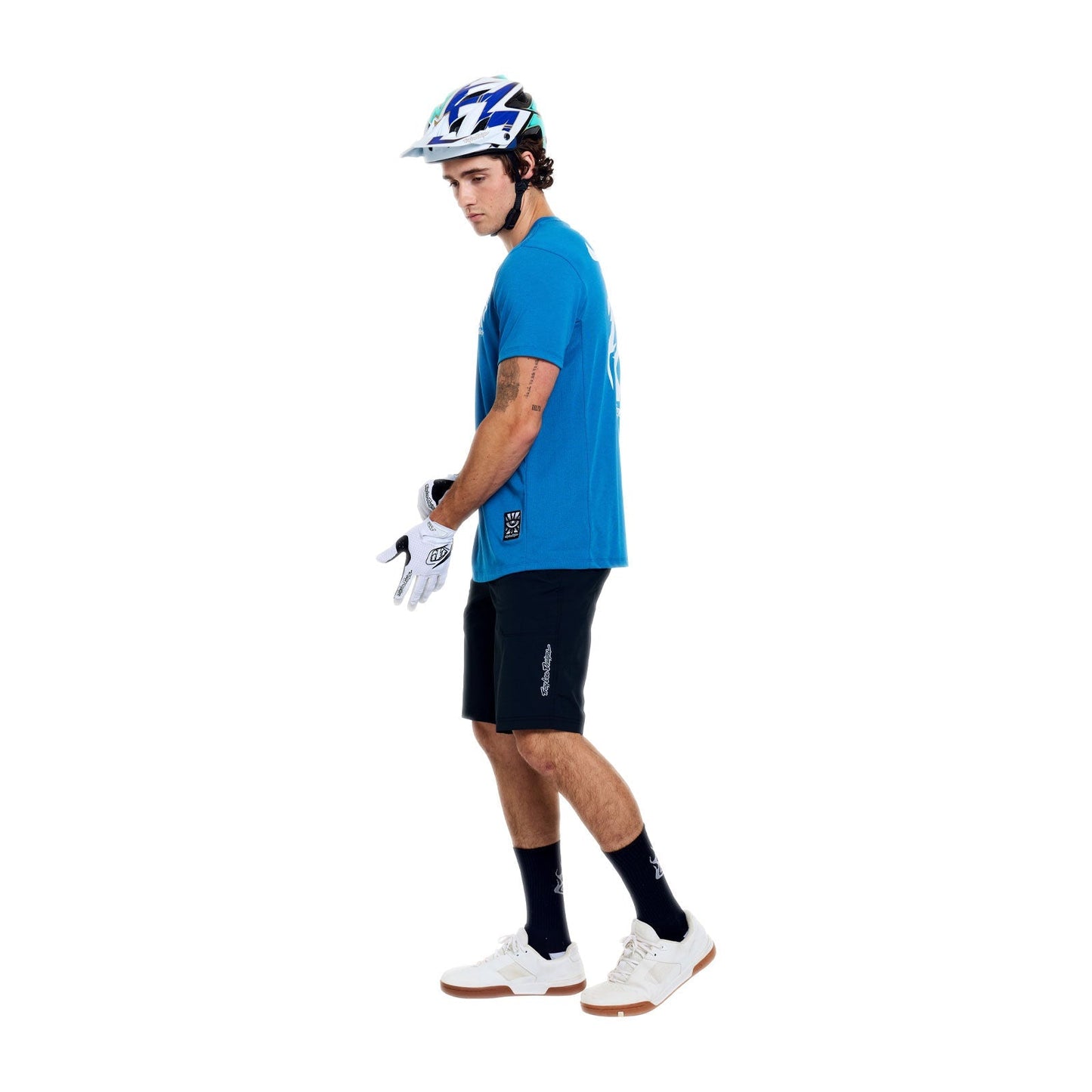 TROY LEE DESIGNS SKYLINE RIDE ONE EYE AERO Jersey Manga curta azul
