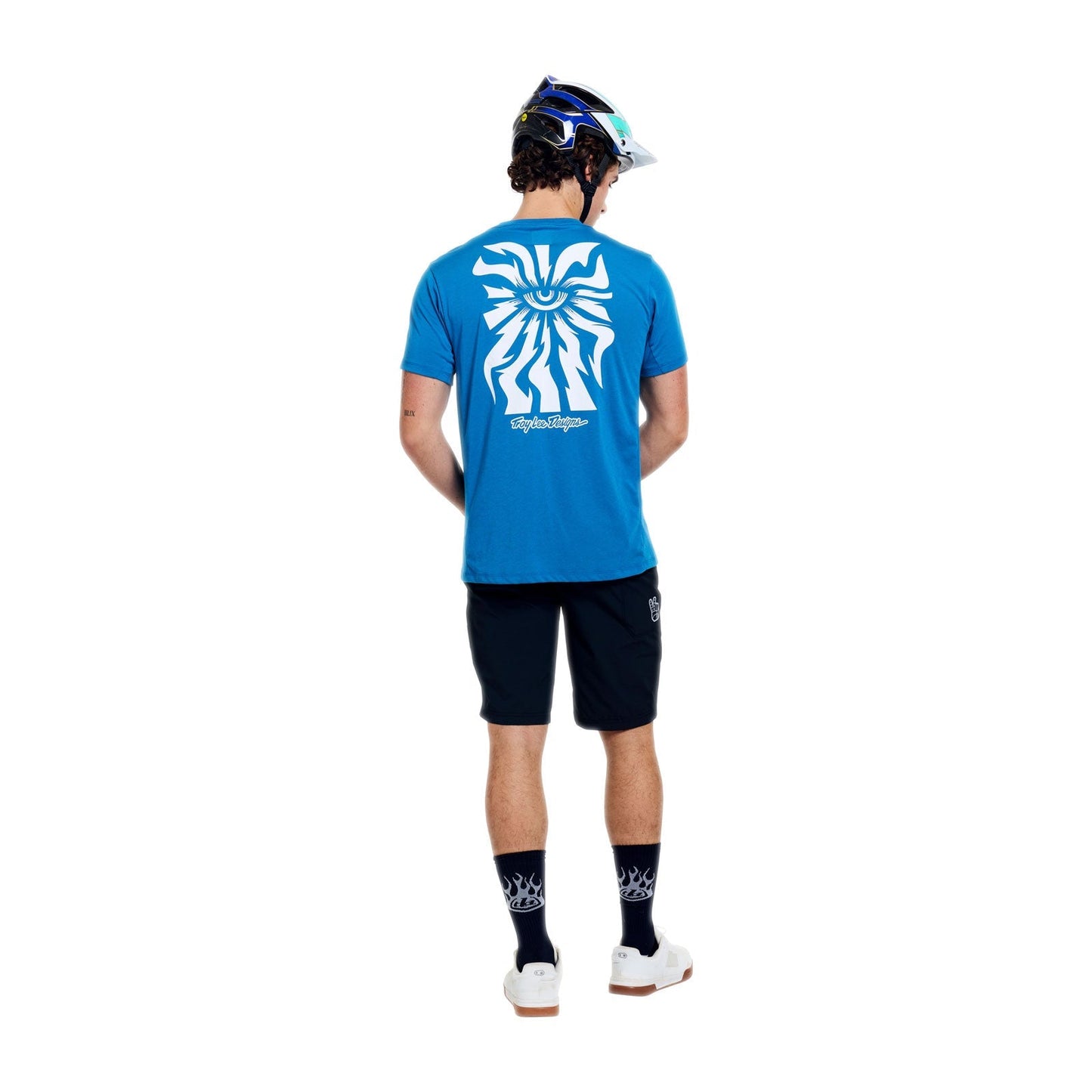 TROY LEE DESIGNS SKYLINE RIDE ONE EYE AERO Jersey Manga curta azul
