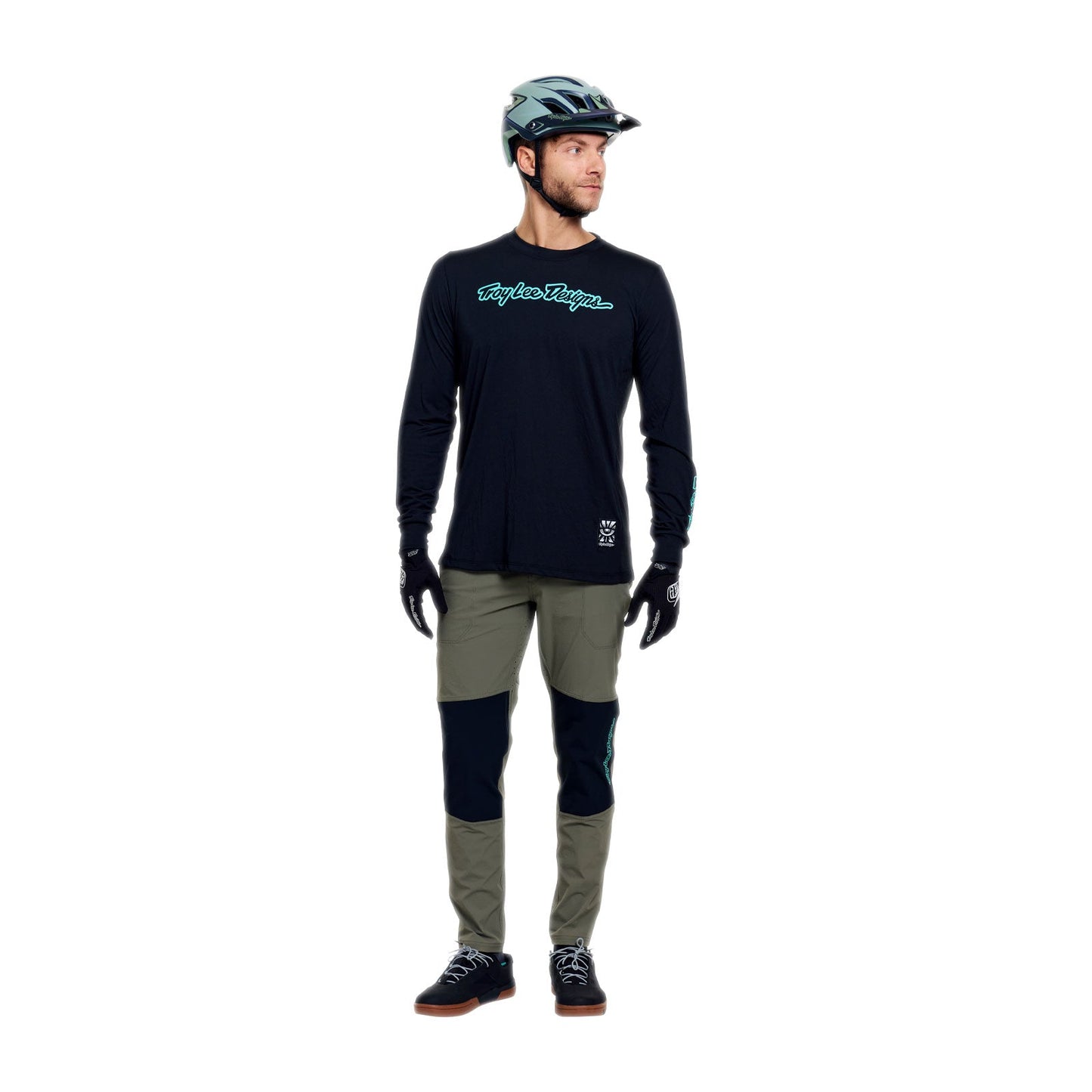 TROY LEE DESIGNS SKYLINE RIDE SIGNATURE Jersey Manga comprida Preto/Turquesa