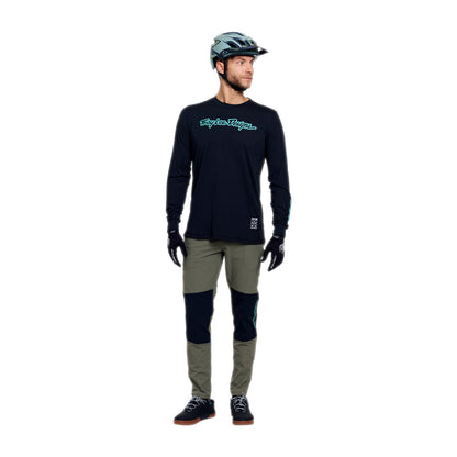 Maillot TROY LEE DESIGNS SKYLINE RIDE SIGNATURE Mangas Longas Preto/Turquesa