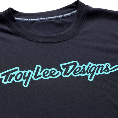 Maillot TROY LEE DESIGNS SKYLINE RIDE SIGNATURE Mangas Curtas Preto/Turquesa