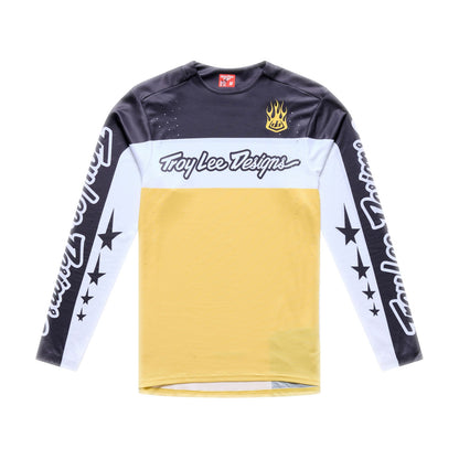 Camisola TROY LEE DESIGNS SPRINT PRO YO MOTO Mangas Compridas Preto/Amarelo