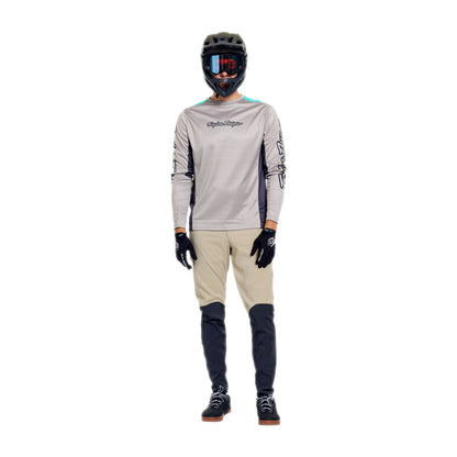 Maillot TROY LEE DESIGNS STAGE SIGNATURE Mangas Longas Cinzento/Azul
