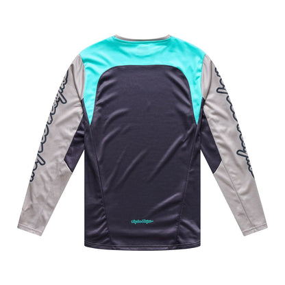Maillot TROY LEE DESIGNS STAGE SIGNATURE Mangas Longas Cinzento/Azul