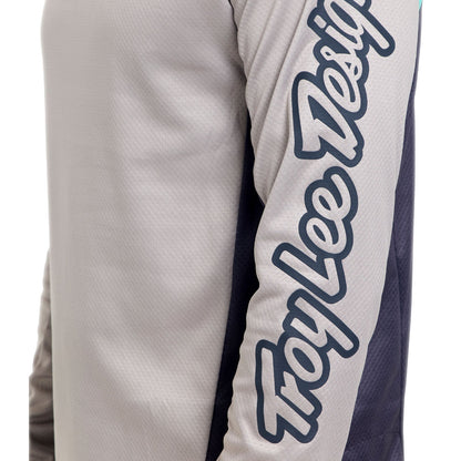 Maillot TROY LEE DESIGNS STAGE SIGNATURE Mangas Longas Cinzento/Azul