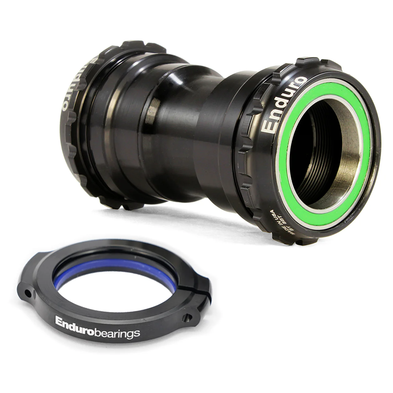 ENDURO BEARINGS Suporte inferior TorqTite PF30 Eixo DUB Rolamentos em aço inoxidável Preto