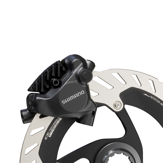 SHIMANO BR-MT805 Pinça de travão de disco traseiro com sistema de montagem plana de 2 pistões