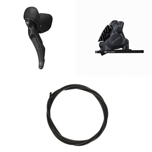 Manete esquerda e pinça dianteira SHIMANO GRX ST-RX610 + BR-RX400 Flat Mount
