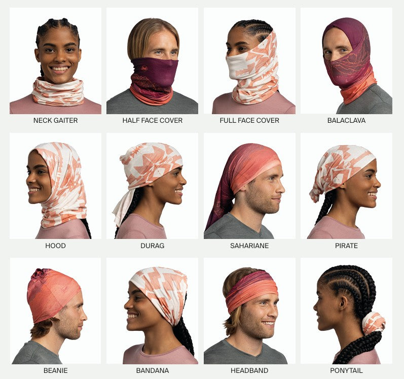 Gargantilha BUFF MERINO LIGHTWEIGHT PRINT Cinzento