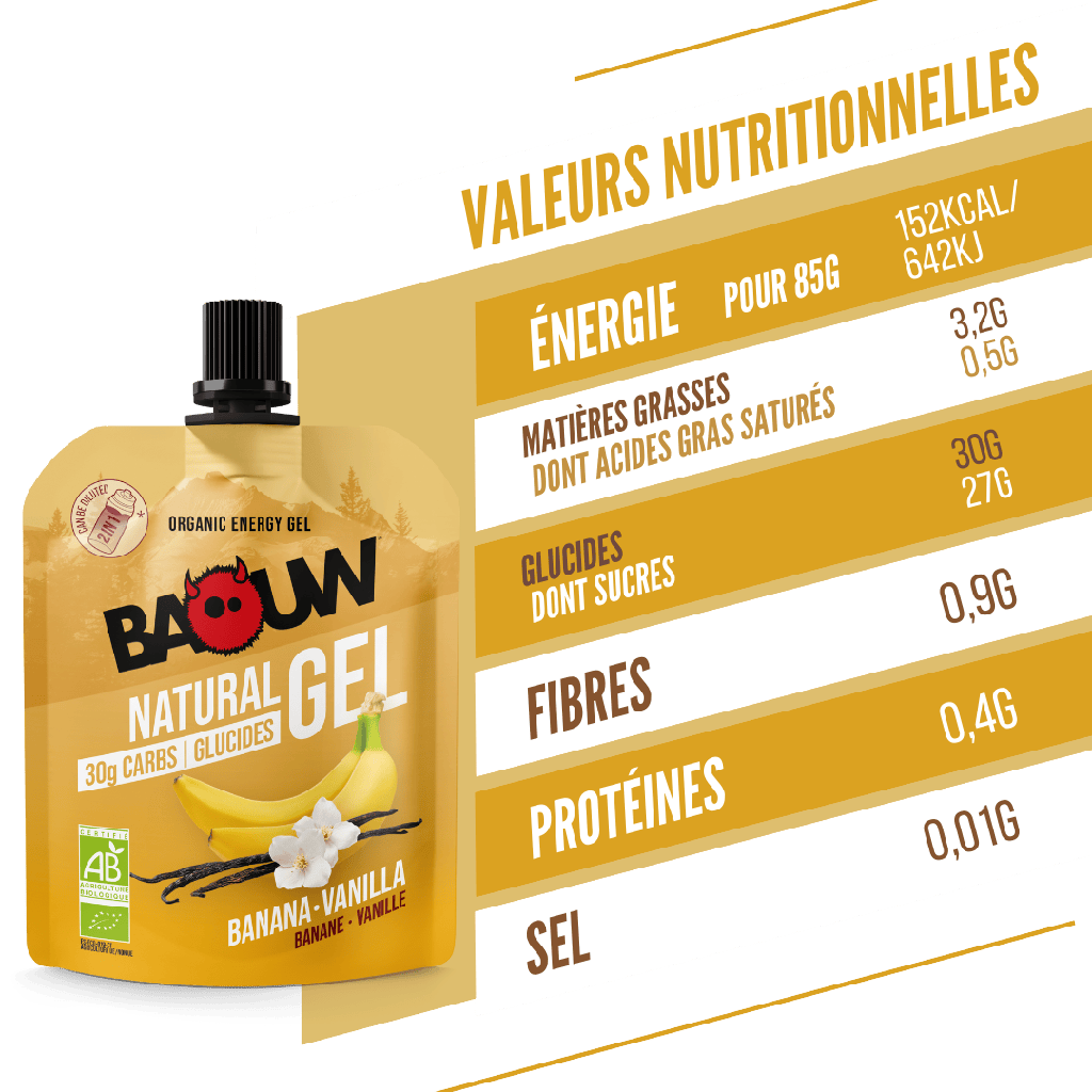 BAOUW ORGANIC Gel energético de banana e baunilha (85g)