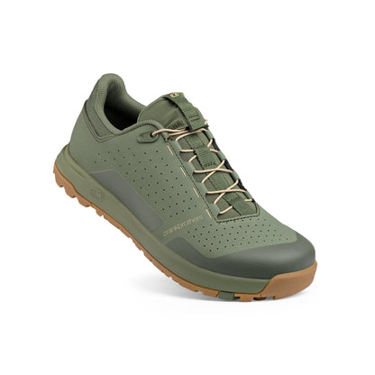 Sapatos de BTT CRANKBROTHERS MALLET TRAIL SPEED LACE CLIP verdes/areia — vista a três quartos