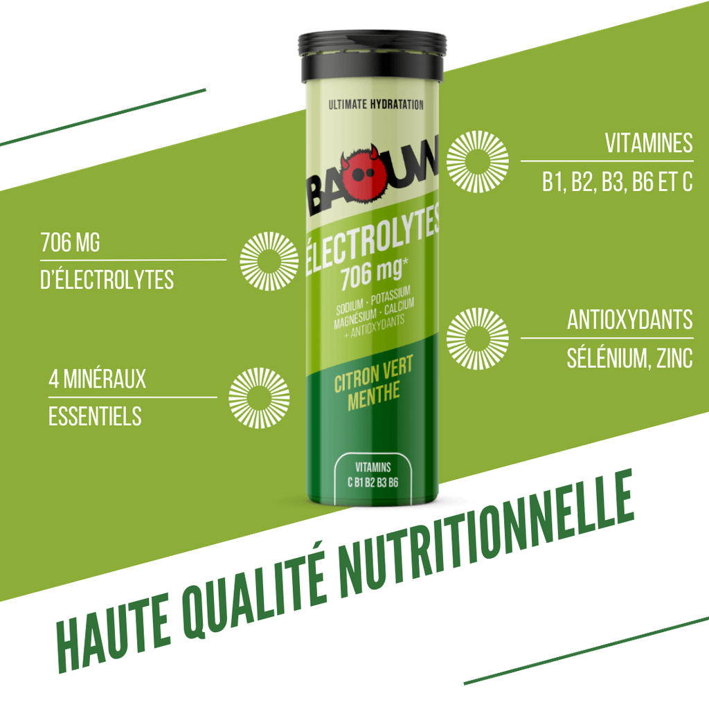 BAOUW Energy Drink (Tubo de 10 comprimidos) Lima/Menta