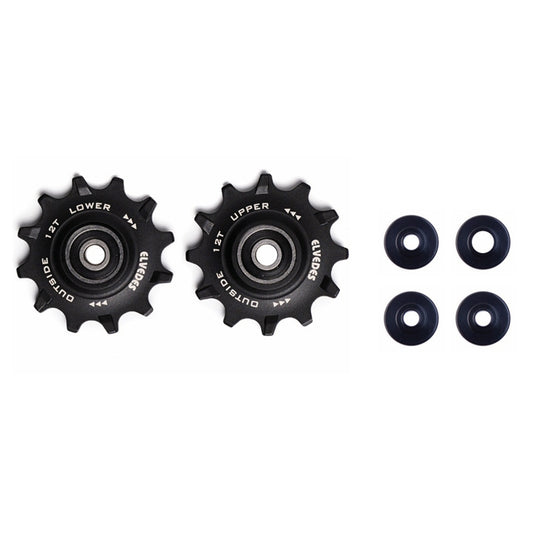 ELVEDES Polias de desviador 2 x 12 dentes com rolamentos de anel estreito/largo