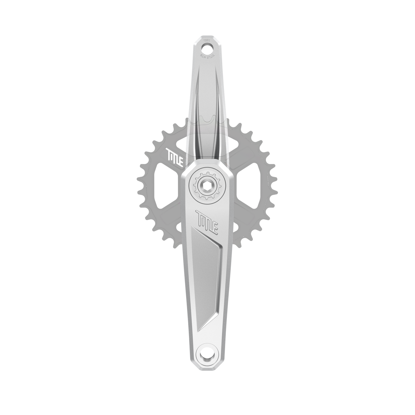 Manivelles Title CR1 chrome 155 mm, vue de face (plateau non inclus)