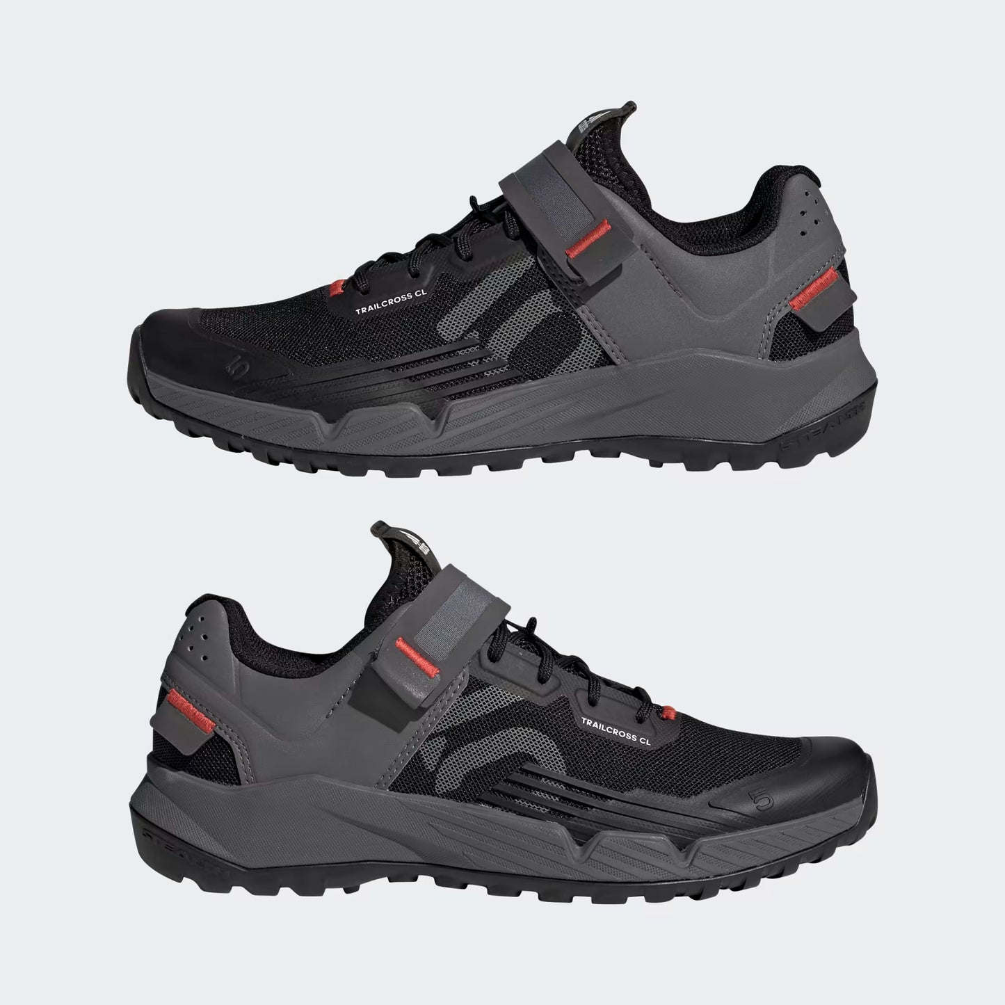 ADIDAS FIVE TEN TRAILCROSS CLIP-IN Sapatos MTB Preto/Cinza/Vermelho