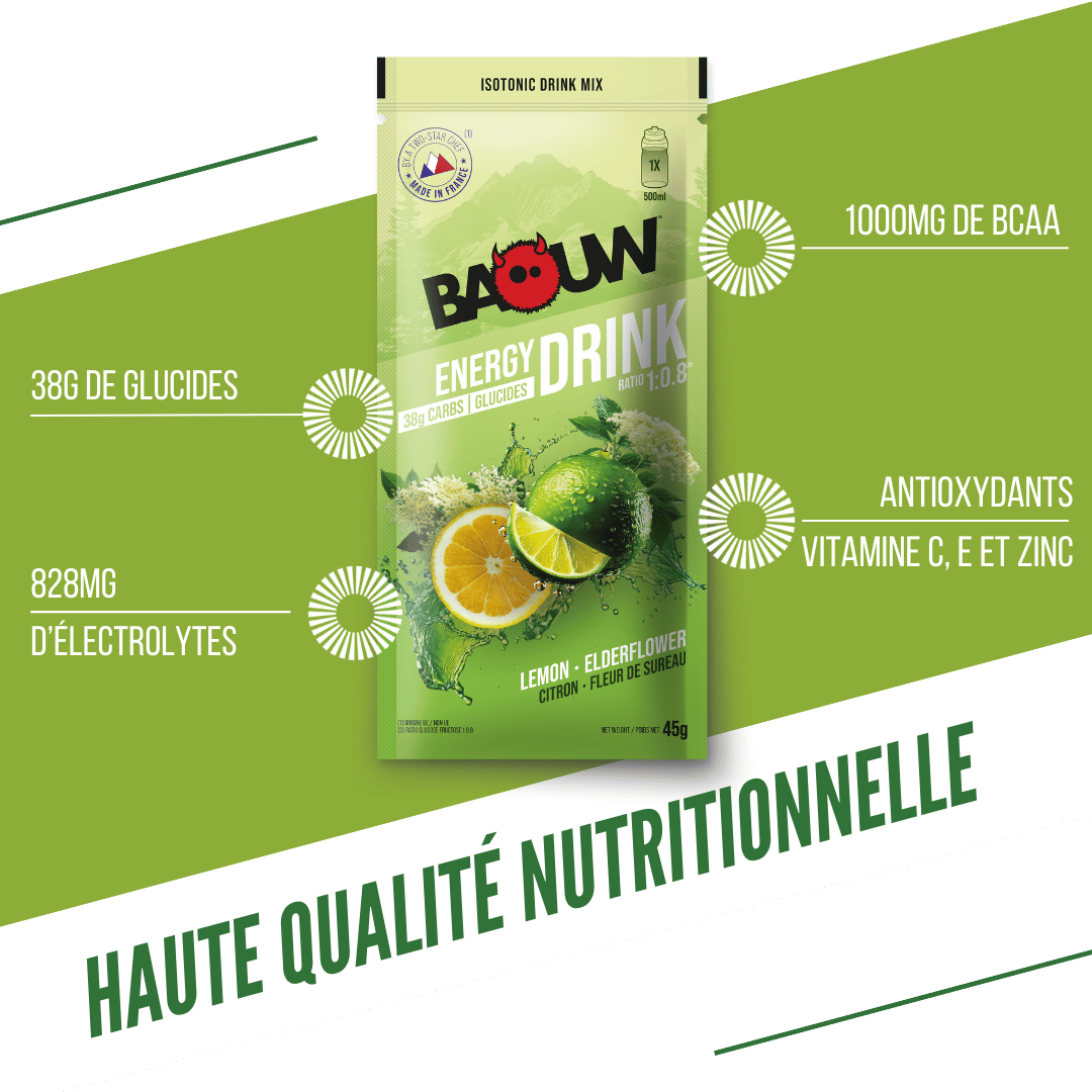 BAOUW ISOTONIC Bebida energética (45g) Lima/Flor de Sabugueiro
