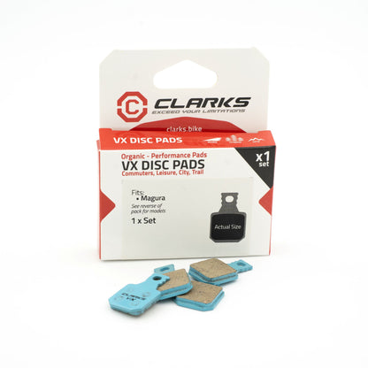 Pastilhas de travão CLARKS VX866C orgânicas – Magura MT5 / MT7 (4 pistões)