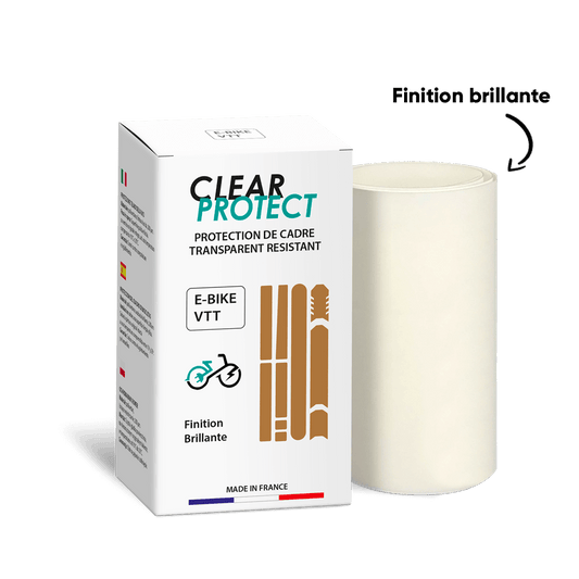 CLEARPROTECT Protetor de quadro adesivo brilhante para bicicletas eléctricas e bicicletas de montanha