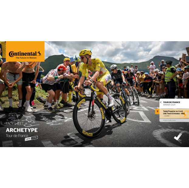 CONTINENTAL ARCHETYPE TDF 2025 700x30c Tubeless Ready Black tyre - Edição limitada