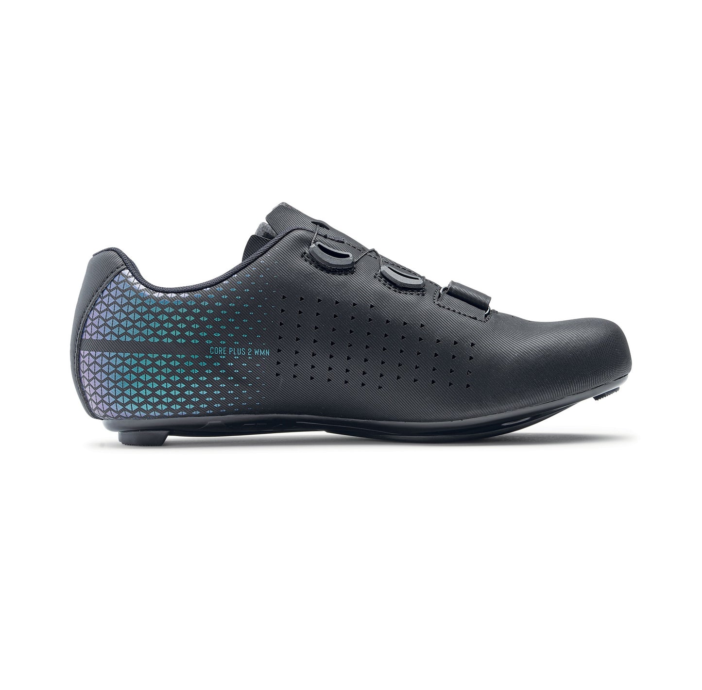 Sapato de estrada NORTHWAVE CORE PLUS 2 para mulher Preto/Iridescente