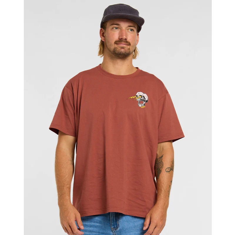 T-Shirt DHARCO COTTON RUST Manga curta castanha