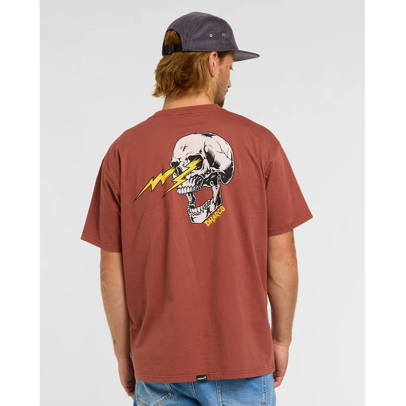 T-Shirt DHARCO COTTON RUST Manga curta castanha