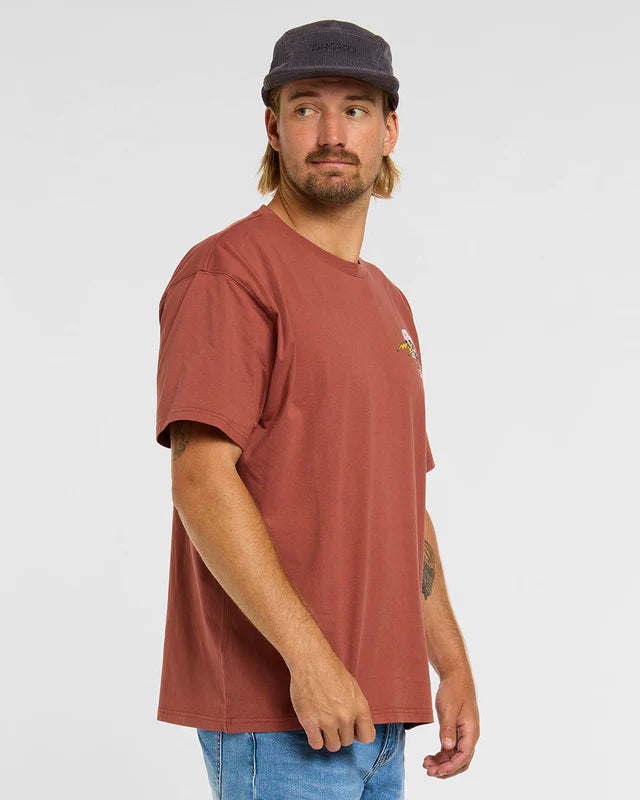 T-Shirt DHARCO COTTON RUST Manga curta castanha