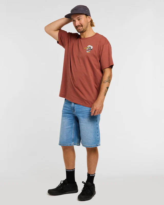 T-Shirt DHARCO COTTON RUST Manga curta castanha