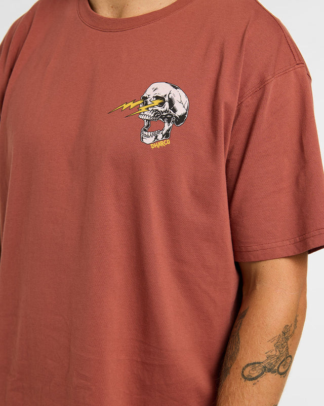 T-Shirt DHARCO COTTON RUST Manga curta castanha