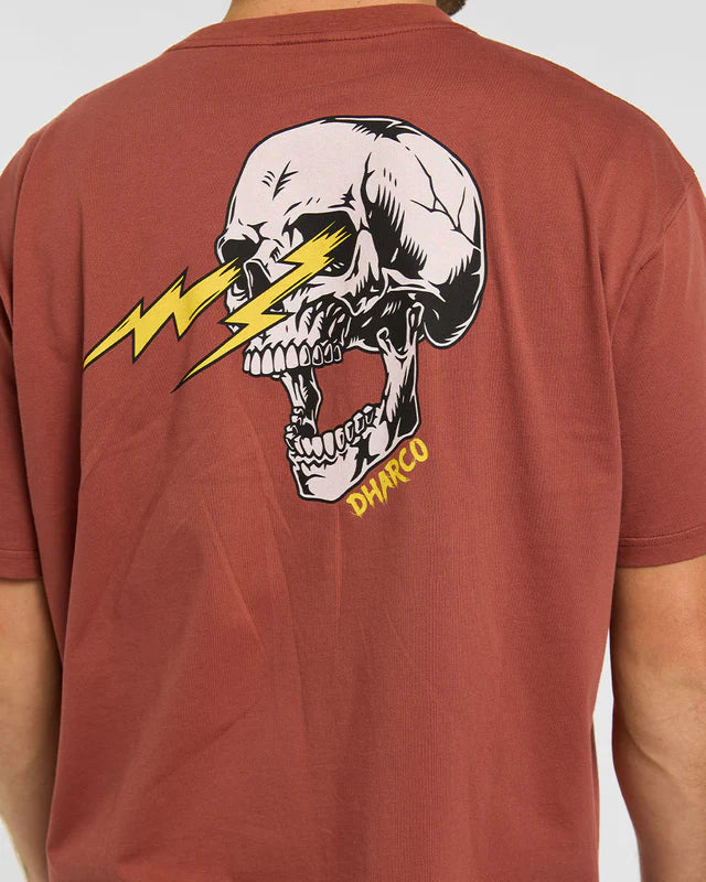 T-Shirt DHARCO COTTON RUST Manga curta castanha