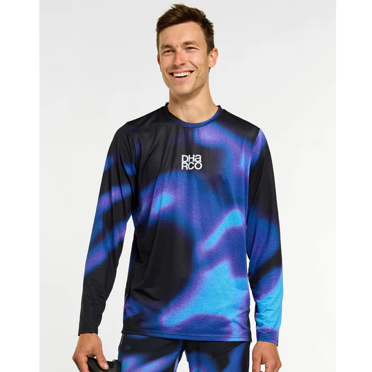 Camisola de manga comprida DHARCO RACE VORTEX Preto/Púrpura