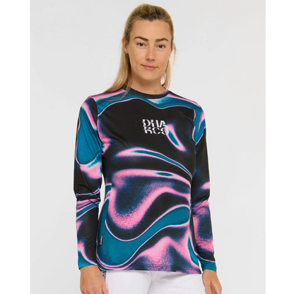 Camisola DHARCO RACE AURORA Mangas Compridas Feminina Preto/Rosa