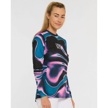 Camisola DHARCO RACE AURORA Mangas Compridas Feminina Preto/Rosa