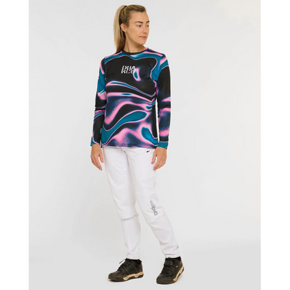 Camisola DHARCO RACE AURORA Mangas Compridas Feminina Preto/Rosa