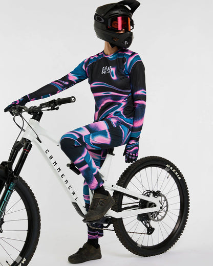 Camisola DHARCO RACE AURORA Mangas Compridas Feminina Preto/Rosa