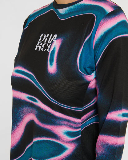 Camisola DHARCO RACE AURORA Mangas Compridas Feminina Preto/Rosa