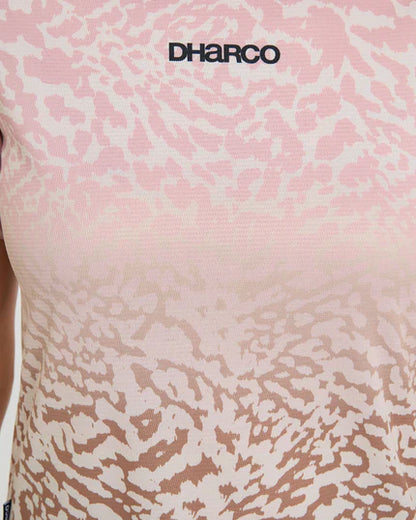 Maillot DHARCO PRISCILLA Mangas Curtas Feminino Bege/Rosa