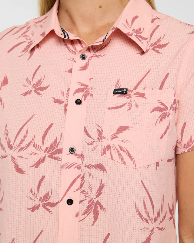 Camisola técnica feminina DHARCO TECH PARTY PINK PALM